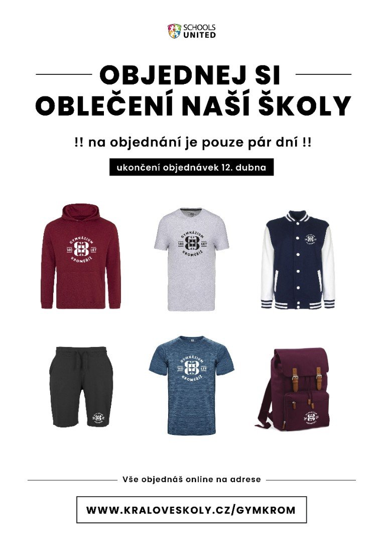 Objednej si oblečení Gymnázia Kroměříž